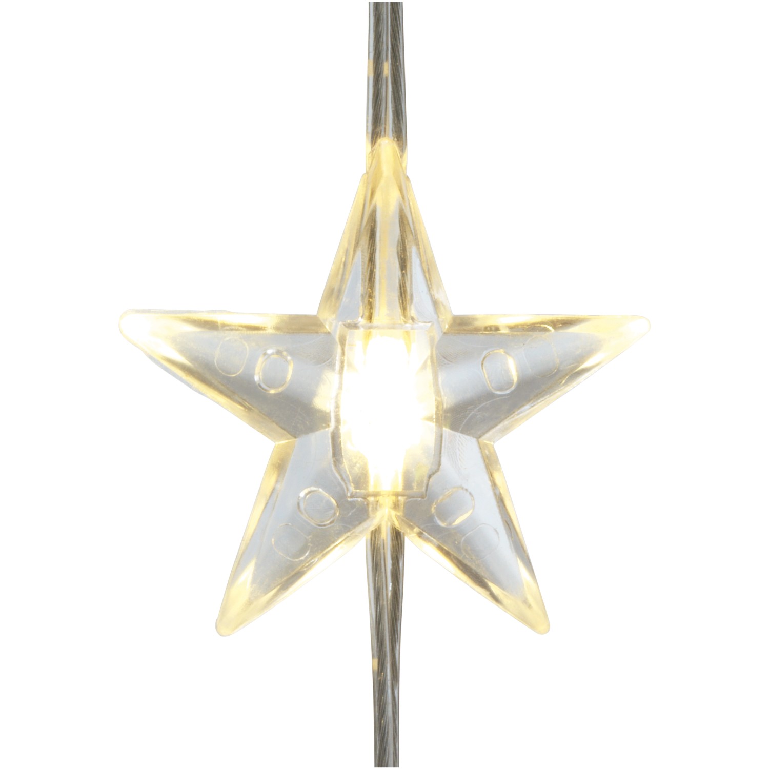 Stern der Lichtervorhang-Lichterkette mit warmweißem LED-Licht für Innen- und Außenbereich.