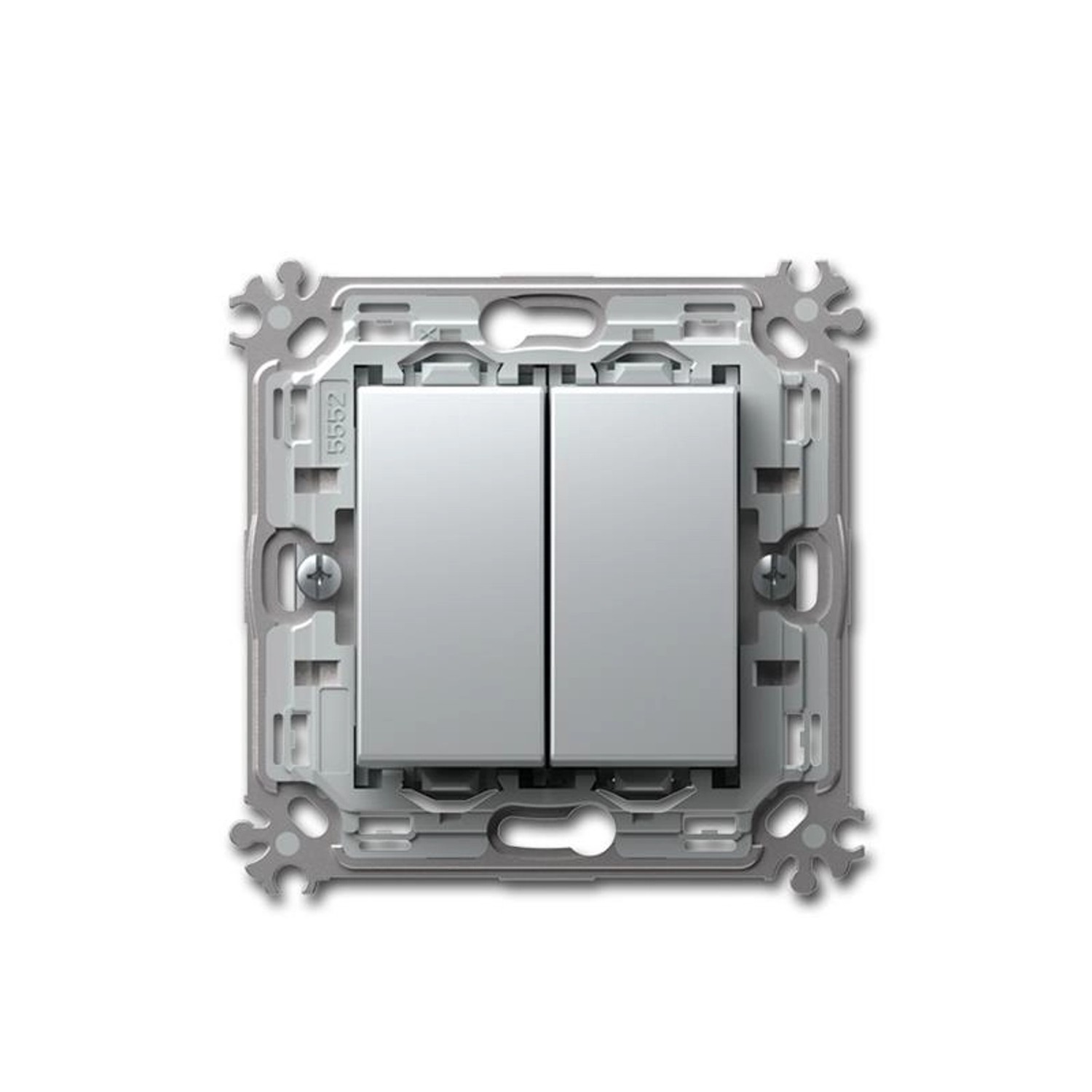 TEM MODUL PLUS Doppel Wechsel Schalter Silber 250V16A