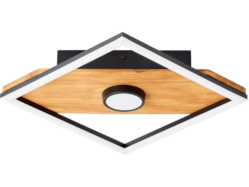 OBI Brilliant bei Holz und LED-Deckenleuchte kaufen Schwarz 1-flammig Woodbridge
