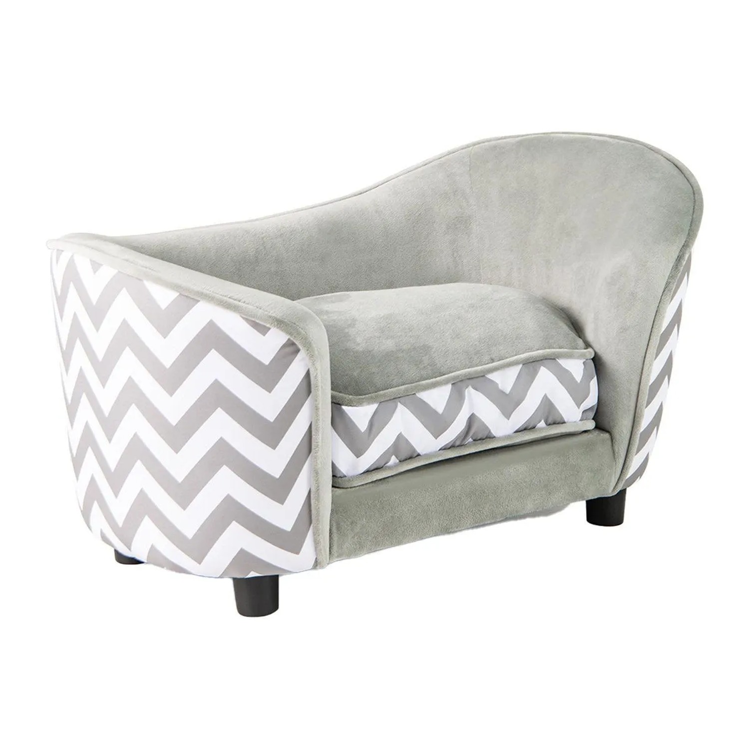 Costway Katzenbett Haustiersofa für Kleine Hunde Katzen Grau & Weiß günstig online kaufen