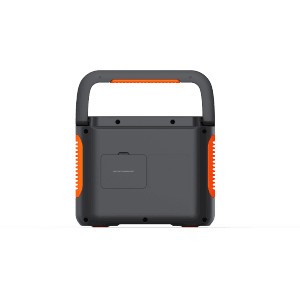 Jackery Powerstation Explorer 1.000 Plus, Rückansicht. Tragbare Stromversorgung mit Tragegriff.