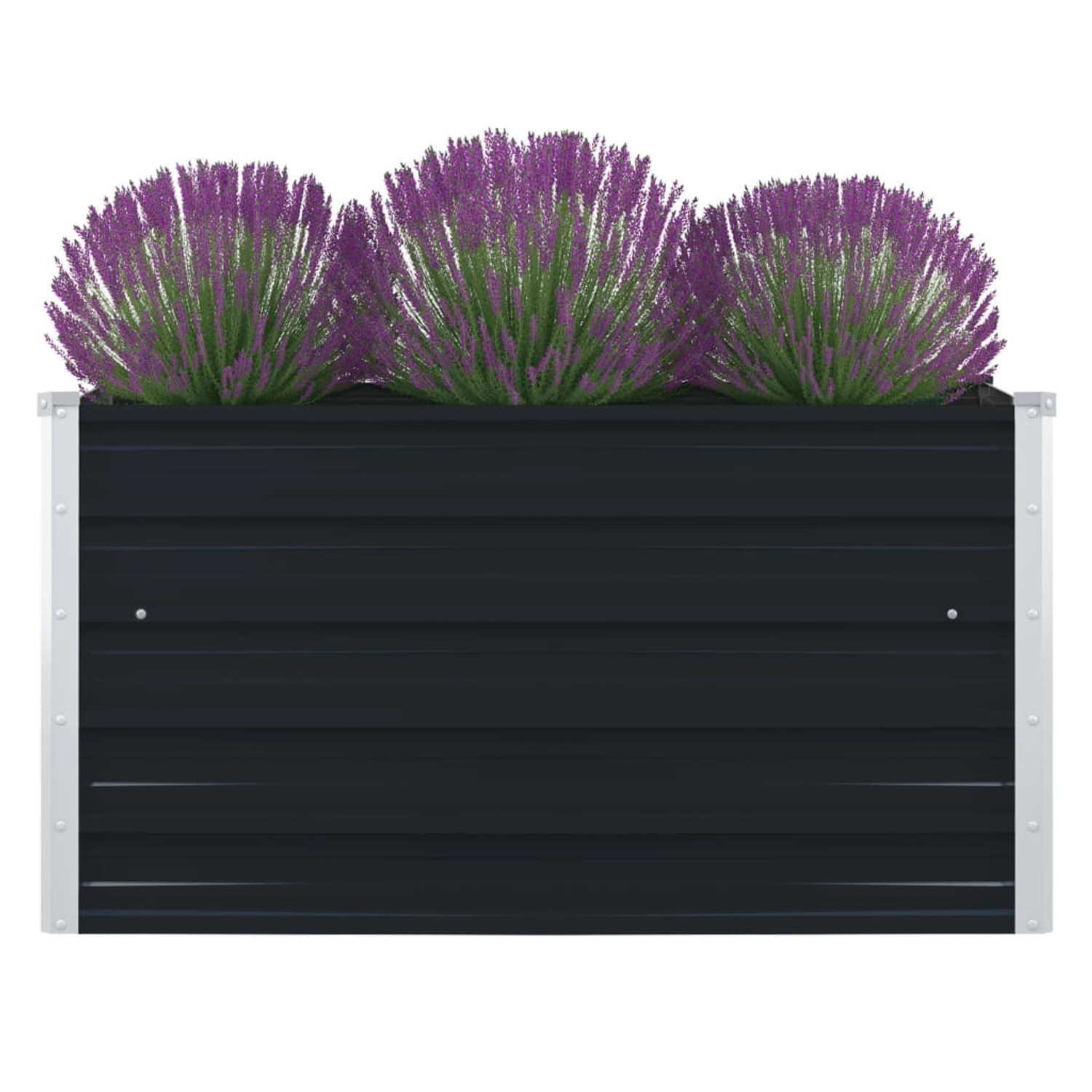 furnicato Hochbeet 100×100×45 cm Verzinkter Stahl Anthrazit