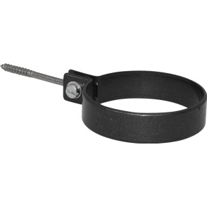 Marley Rohrschelle DN 75, anthrazit-metallic, mit Schraube zur Befestigung von Dachrinnen.