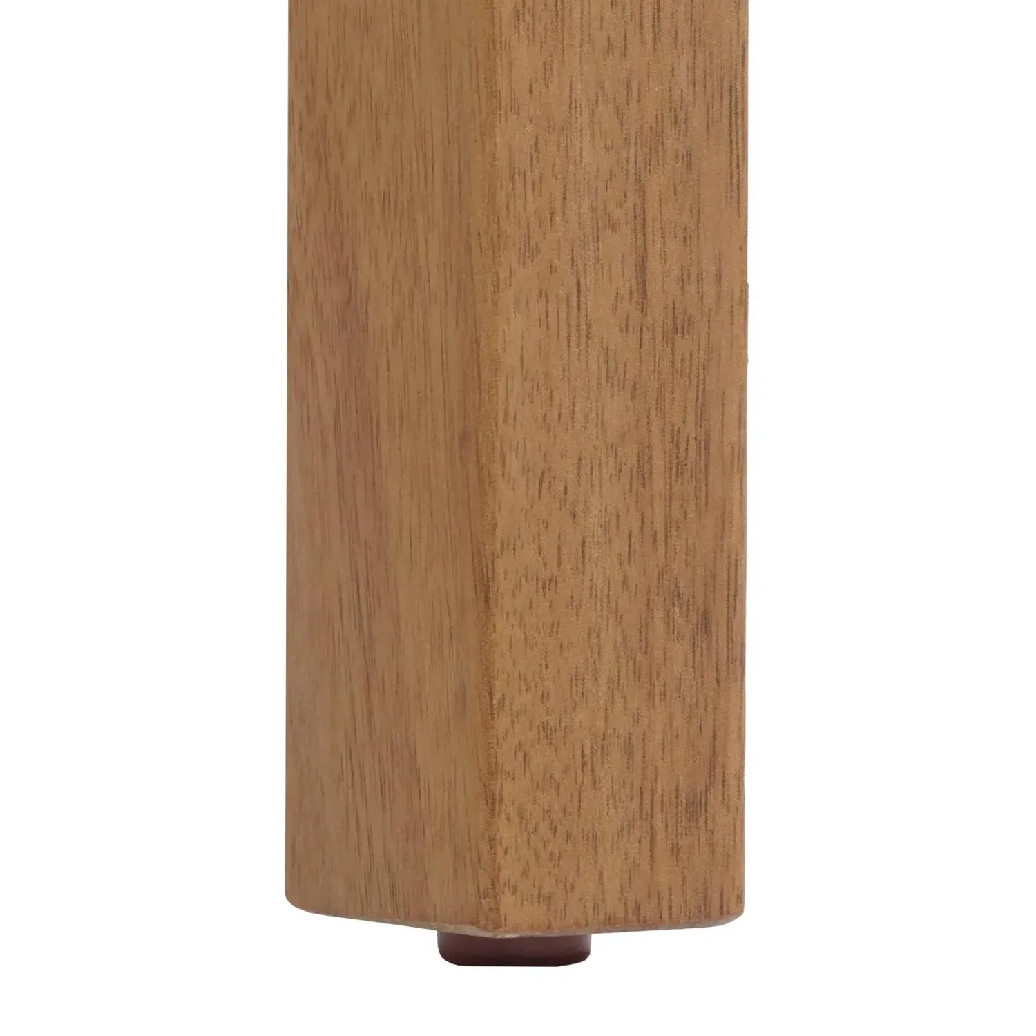 Detailaufnahme: Bein der MCW Gartenbank N47 aus geöltem Akazienholz.