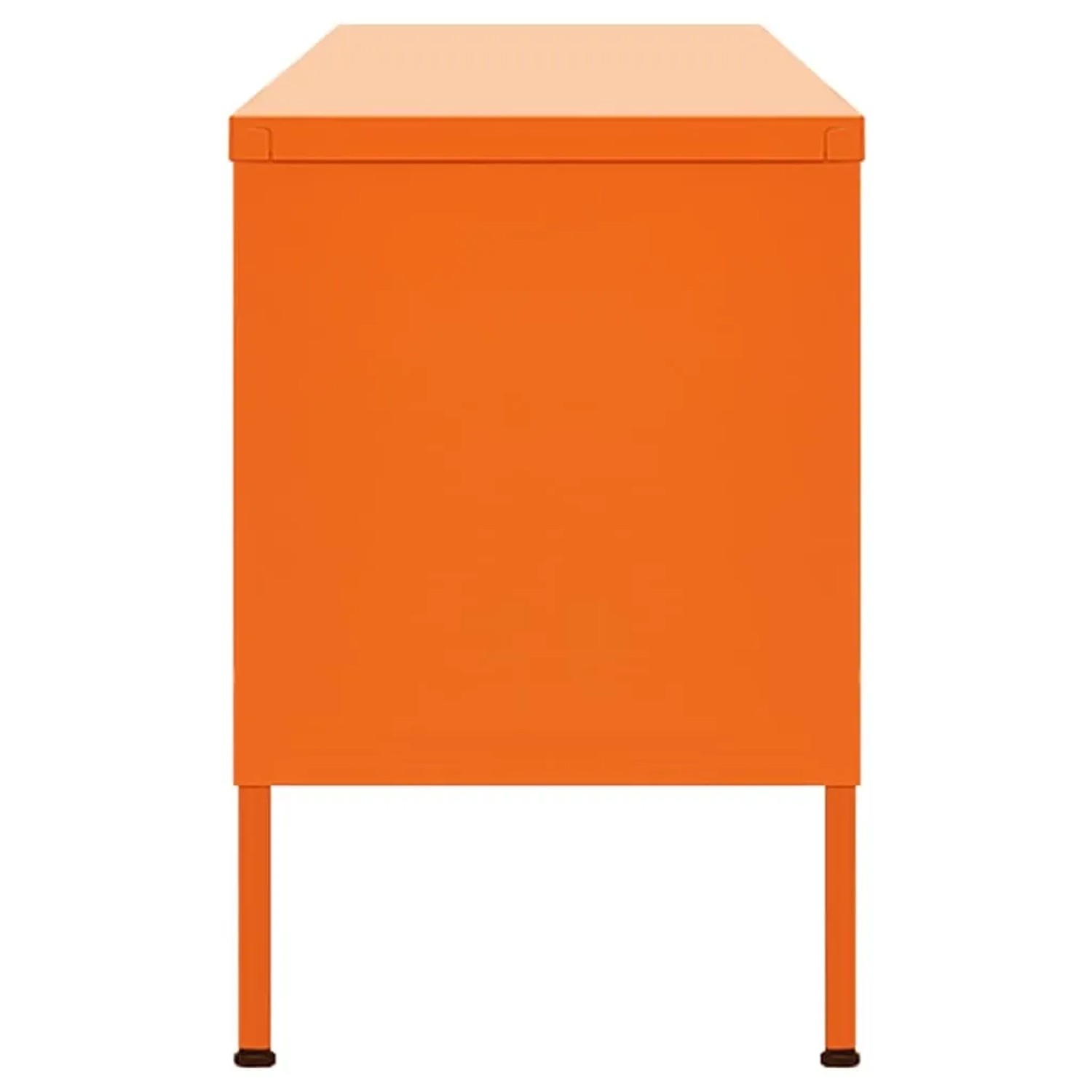VidaXL TV-Schrank, orange, 105x35x50 cm, Stahl, mit Füßen und Gittertüren. Ideal für Wohnwände.