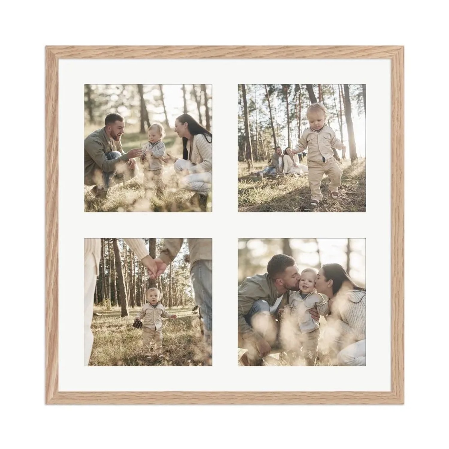 WANDStyle Galerierahmen G950 in Eiche 40 x 40 cm für 4 Bilder im Format 15 x 15 cm