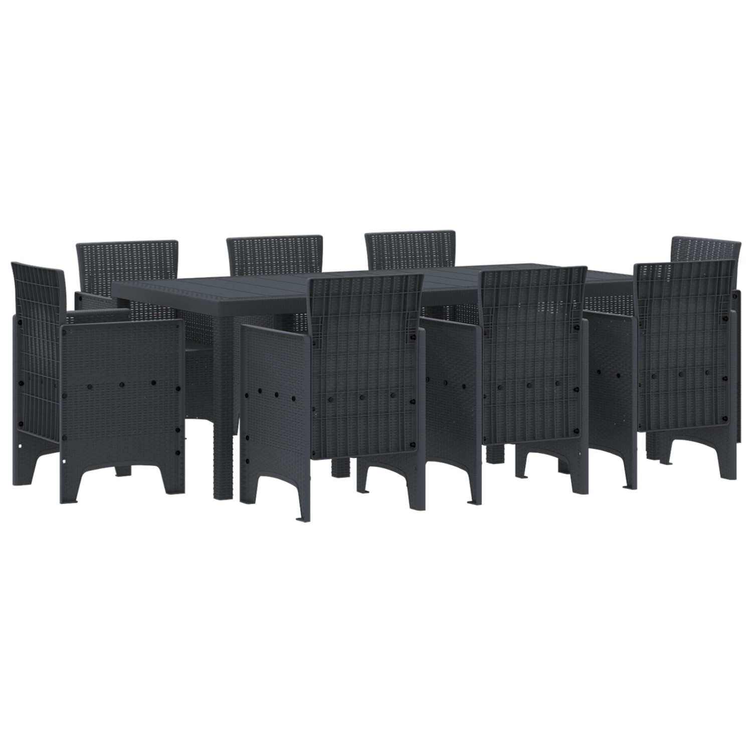 vidaXL 9-Teiliges Garten Essset Anthrazit Poly Rattan 3378572 günstig online kaufen
