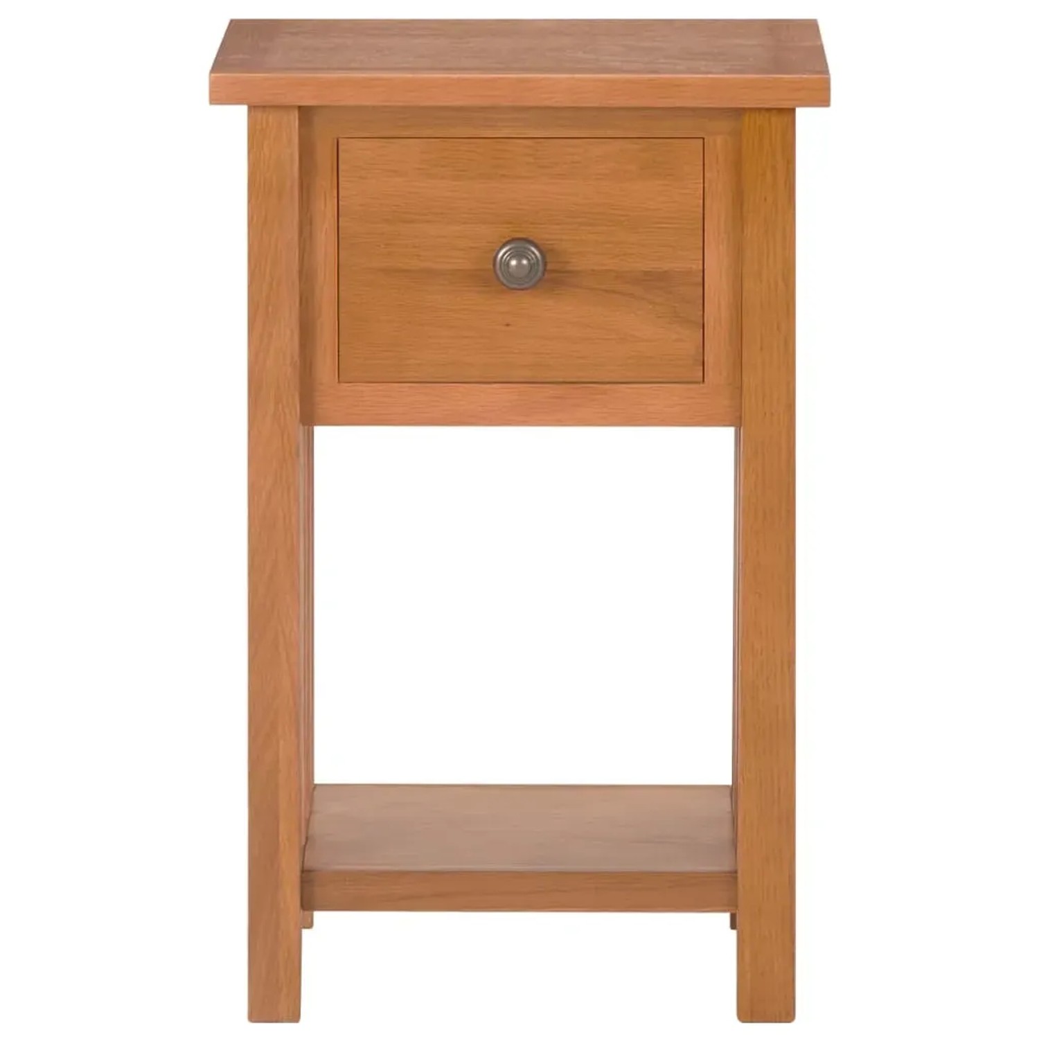 vidaXL Zeitungstisch aus Eiche mit Schublade und Ablage, 35x27x55 cm.