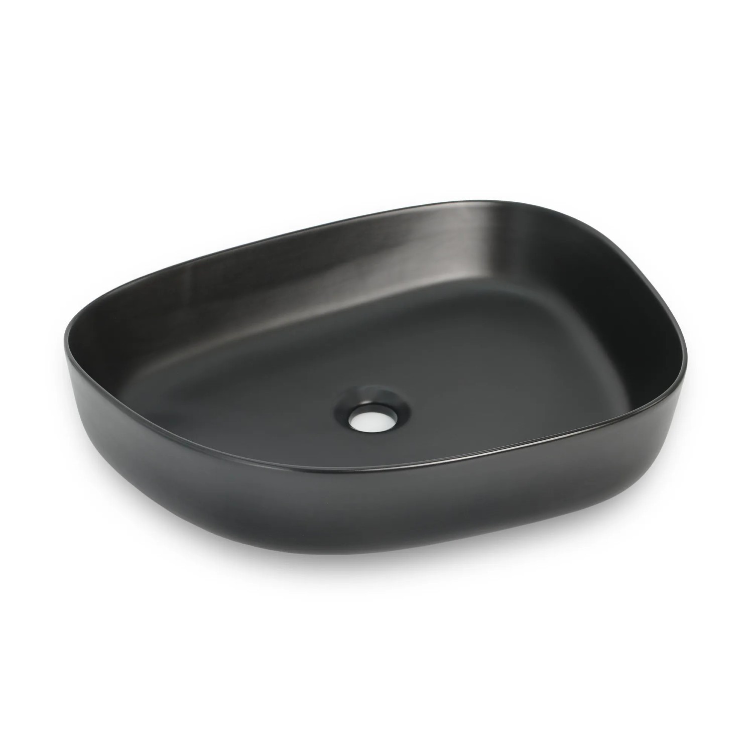 Wohnfreuden Keramik Aufsatzwaschbecken Matt Schwarz 55 cm