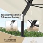 Sekey Balkonschirm: Rechteckiger Sonnenschirm mit Höhenverstellung und Schutzhülle, Detailansicht Mechanismus.