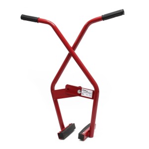 Rote Xpotool Versetzzange aus Stahl mit schwarzen Griffen, für Bordsteine und Steine bis 100 kg.