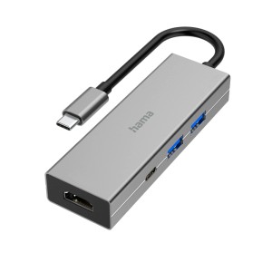 Hama USB-C-Hub Multiport 4 Ports 2 x USB-A 1 x USB-C 1 x HDMI Grau