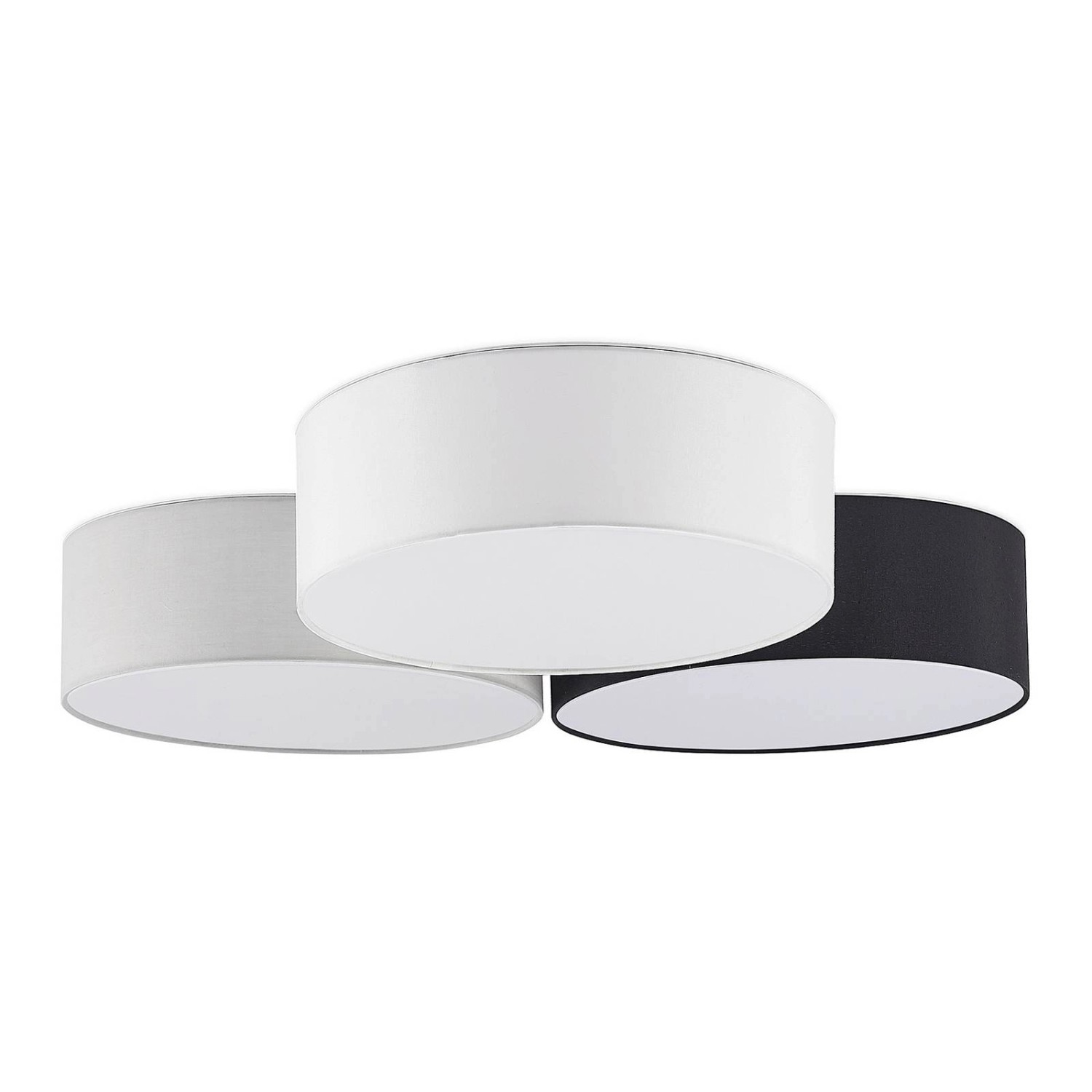 Lindby LED Deckenlampe Janita 8032568 Dimmbar Modern in Schwarz aus Textil günstig online kaufen