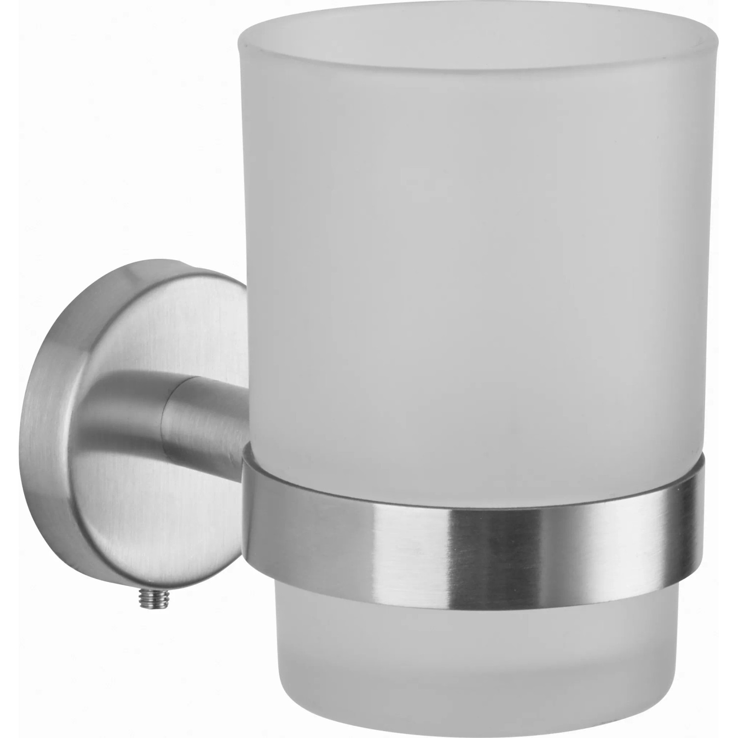 Zahnputzbecher Wandmontage S40 Edelstahl Milchglas Weiß kaufen bei OBI