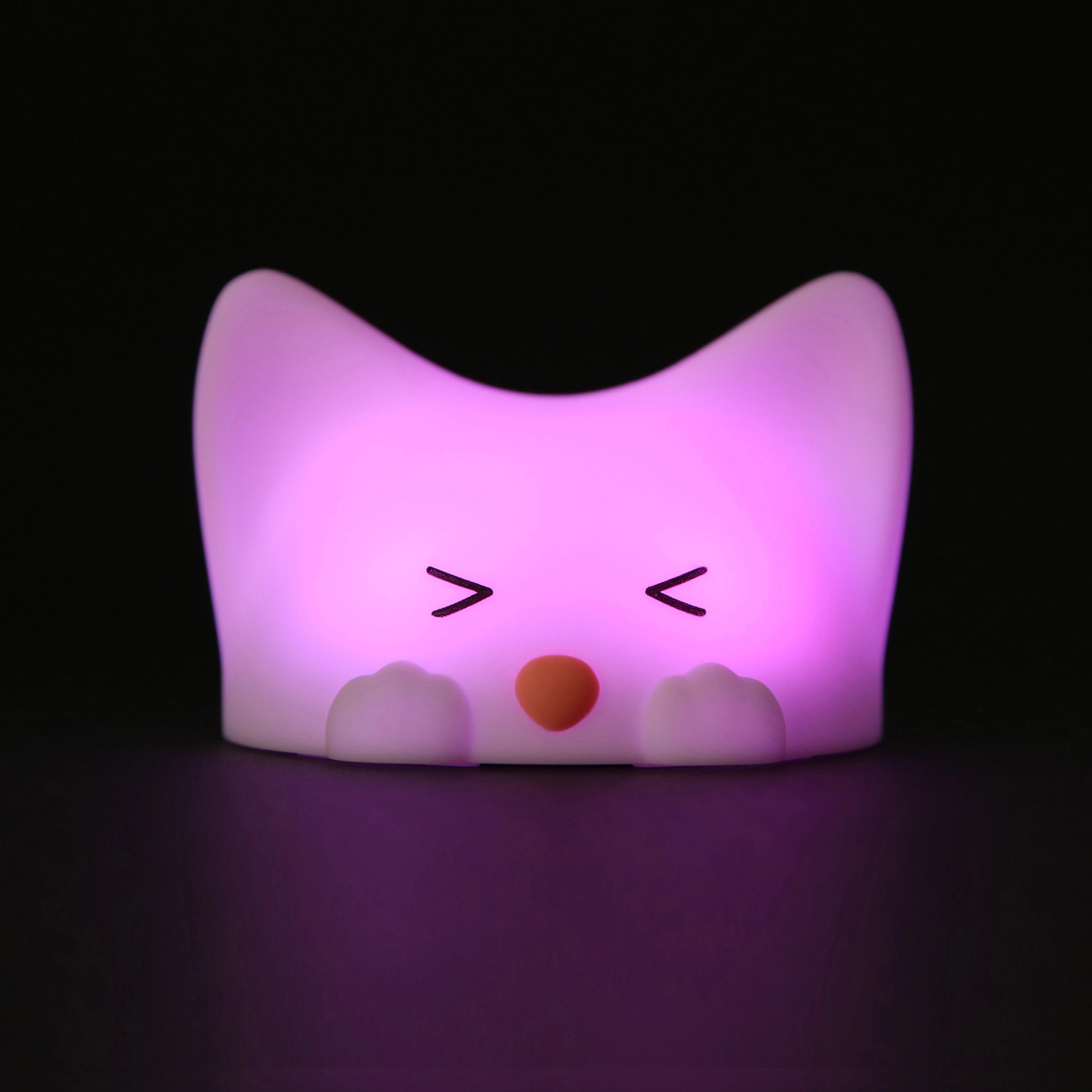 Dimmbares LED Kinder-Nachtlicht Catty Cat mit Soundeffekt und RGBW Farbwechsel.
