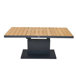 Rechteckiger Siena Garden Gartentisch Talina aus Teakholz mit Aluminiumgestell, 90x160 cm.