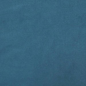 Blauer vidaXL Fußhocker aus Samt, Detailaufnahme des Stoffes.