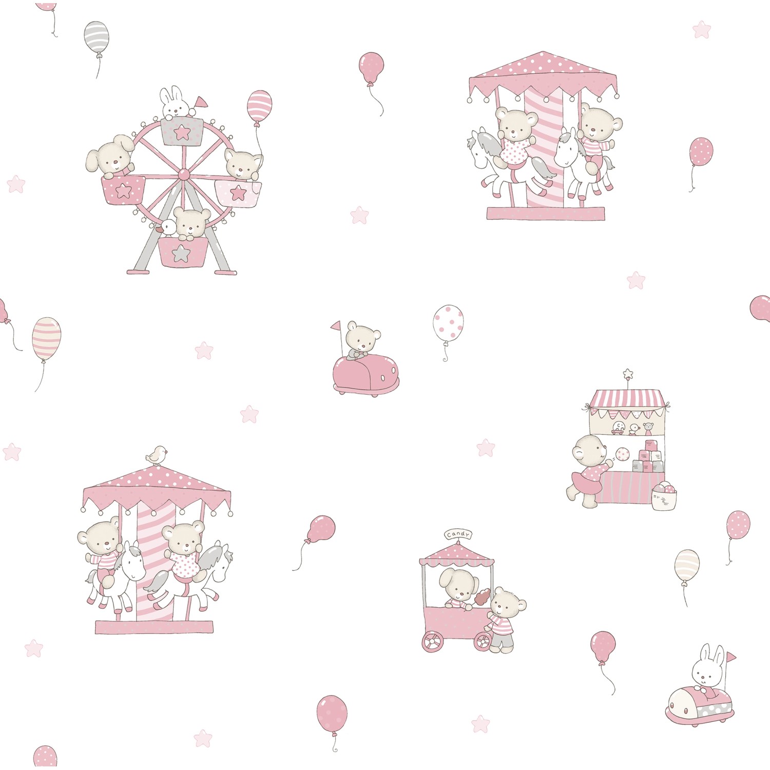 Sanders & Sanders Tapete Tiere Rosa Und Weiß 53 Cm X 10 M - 640554 günstig online kaufen