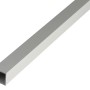 Silbernes Vierkantrohr aus Aluminium, 30x30x1000 mm, eloxiert.