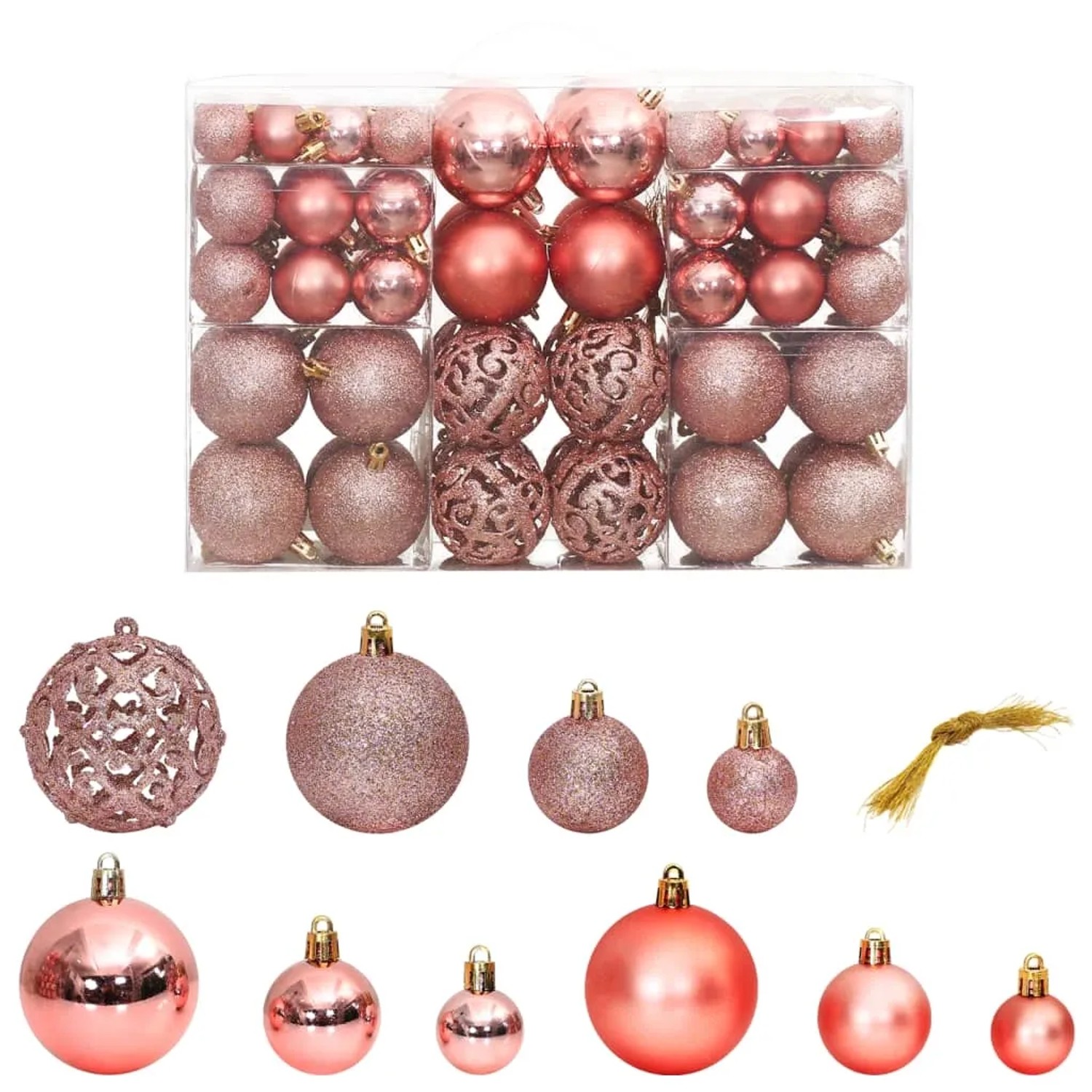 vidaXL Weihnachtskugeln 100 Stk Rosa und Rose 3 4 6 cm