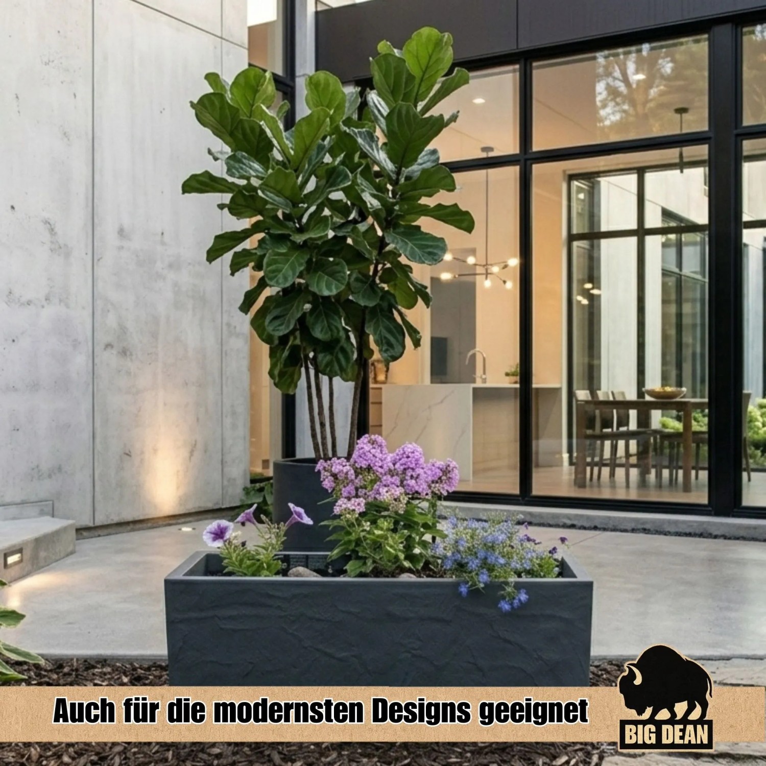 BigDean Pflanzkübel Vulkano 72L Rechteckig Blumenkasten Mit Wasserspeicher_5