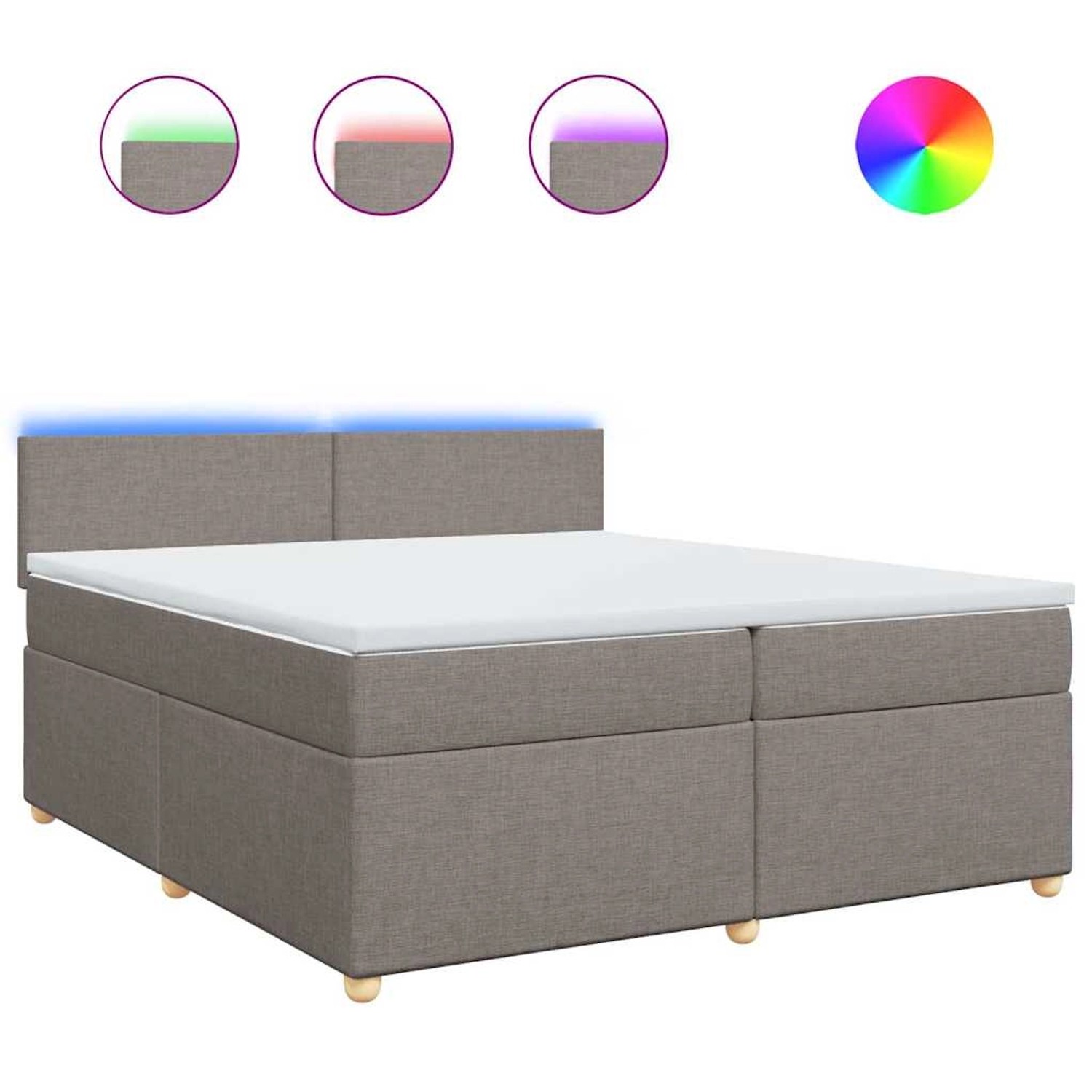 vidaXL Boxspringbett mit Matratze Taupe 200x200 cm Stoff 3289084 günstig online kaufen