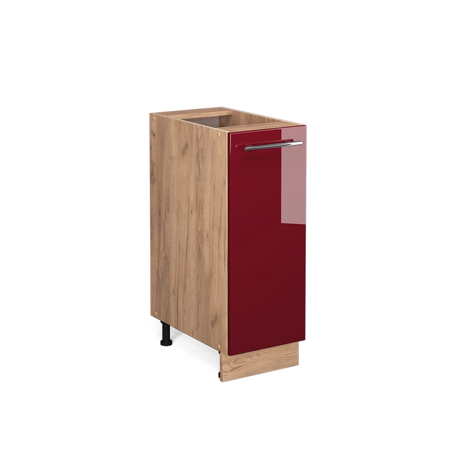 Thumbnail - Vicco Apothekerschrank Fame-Line Bordeaux Hochglanz/Goldkraft Eiche 30 cm ohne Arbeitsplatte