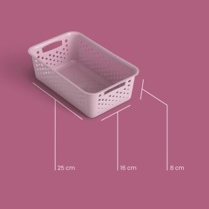 Rosa ProHome Aufbewahrungskörbe, 2L, 25x16cm, 4er-Set, für Badaccessoires.