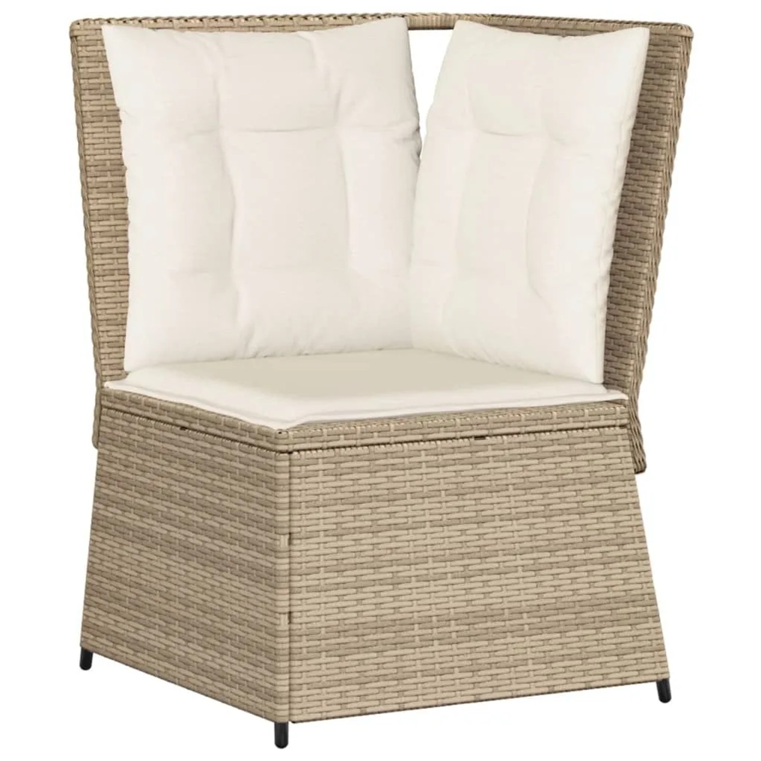 Furnicato Garten-ecksofa Mit Kissen Beige Poly Rattan