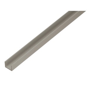 U-Profil Aluminium, 15x19x1000 mm, silberfarben. Vielseitig einsetzbar für Bau und Konstruktion.