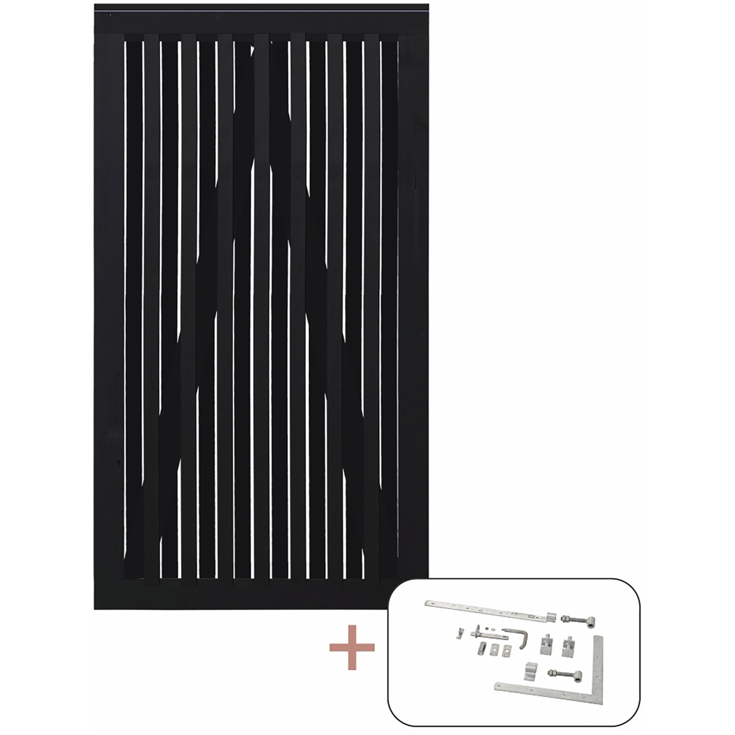 Einzeltor Nagano Nadelholz Schwarz 100 cm x 180 cm günstig online kaufen