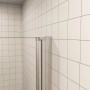AICA Eckdusche mit Falttür, 90x90 cm, Klarglas und Chromrahmen.