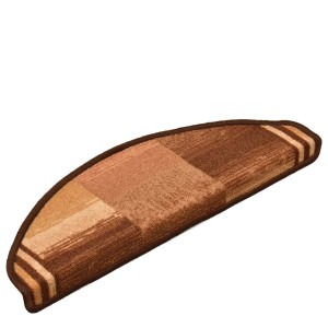 Braune, selbstklebende VidaXL Treppenmatte, 65x21 cm, im Set mit 15 Stück.