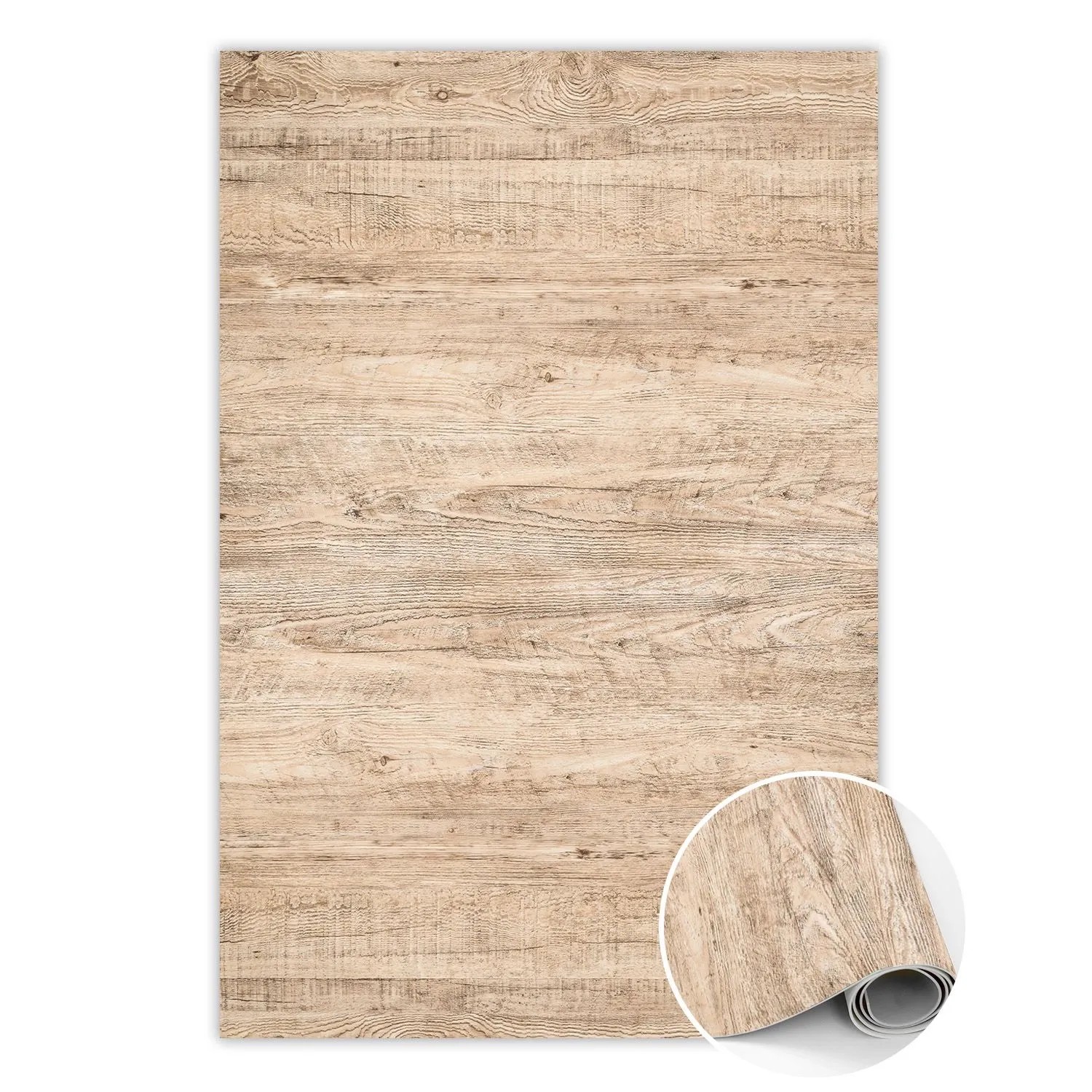 Tulup Teppich Rohes Holz PVC Tapijt 140x210 cm Braun Vloerkleed Vinyl PVC V günstig online kaufen