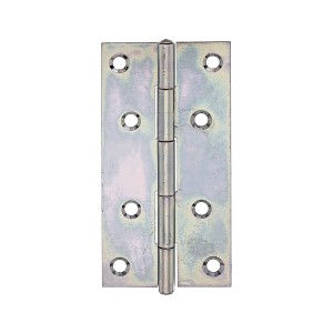 Schmales Stahl Scharnier, 10x5,2 cm, mit acht Schraublöchern für Beschläge.