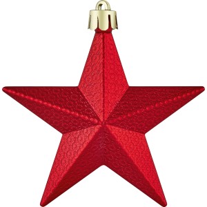 Roter Weihnachts-Deko Stern, 3er Set, Baumbehang aus Kunststoff mit Aufhänger.