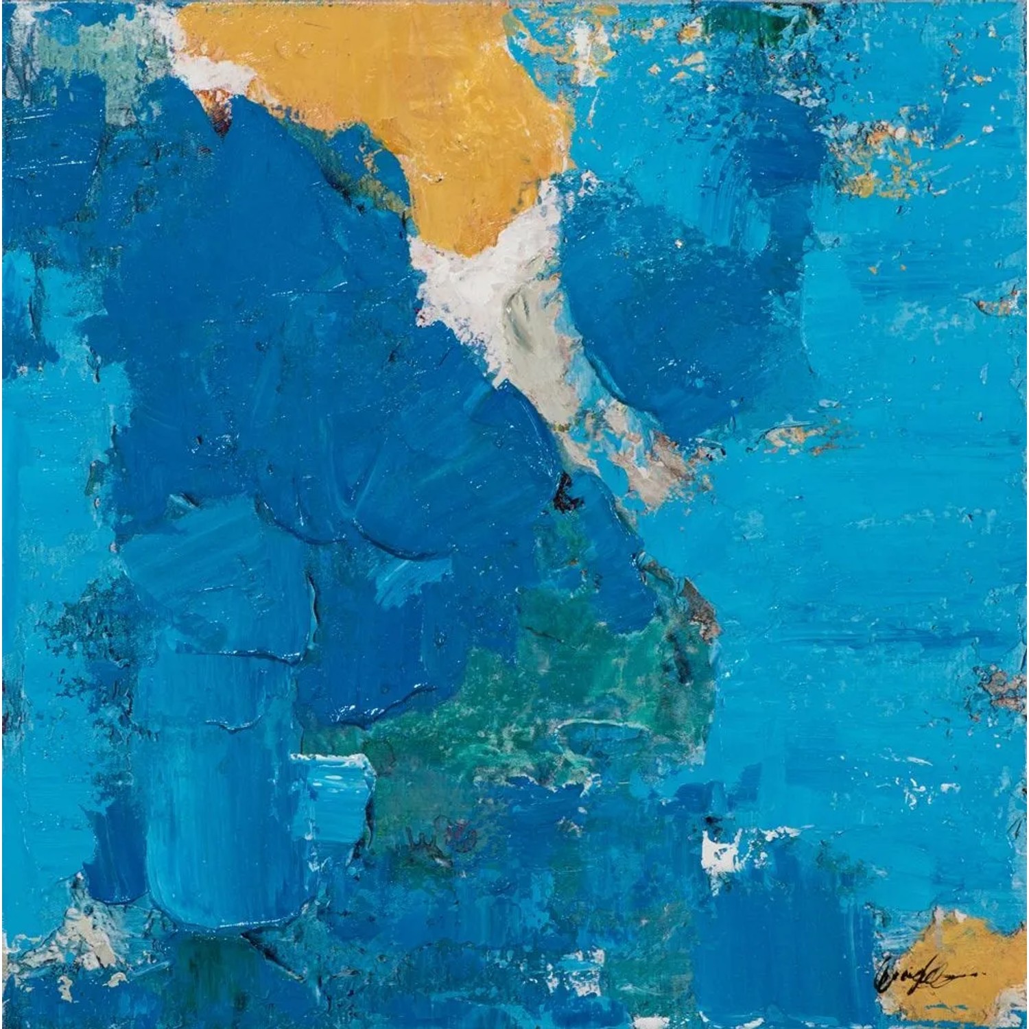 Art Universe Leinwandbild Strahlendes Blau 60 x 60 cm