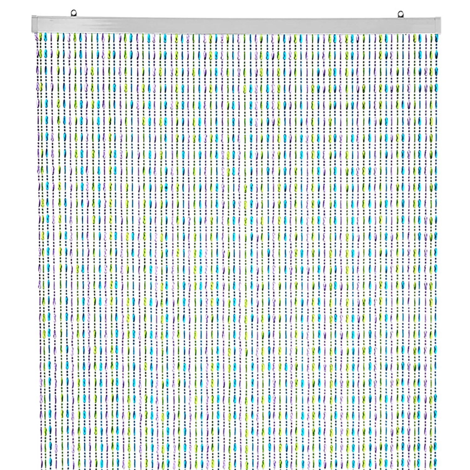 Kobolo Perlenvorhang RAINBOW 90x200 cm: Bunter Dekovorhang mit blauen, grünen und lila Kunststoffperlen.