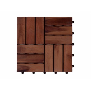 Woodtex Terrassenfliese Akazie Holzfliese Dunkel Geölt