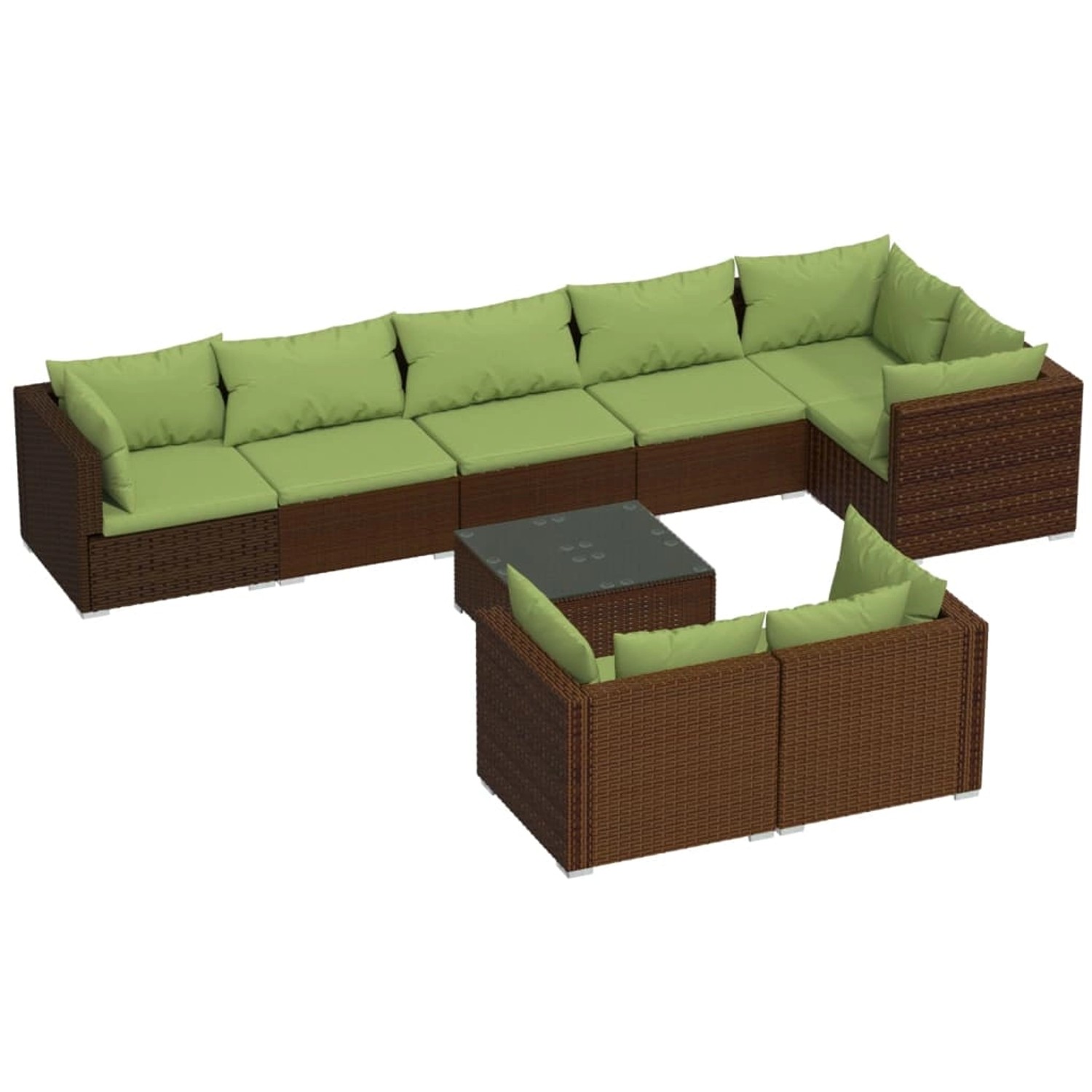 vidaXL 9-tlg Garten-Lounge-Set mit Kissen Braun Poly Rattan Modell 20 günstig online kaufen