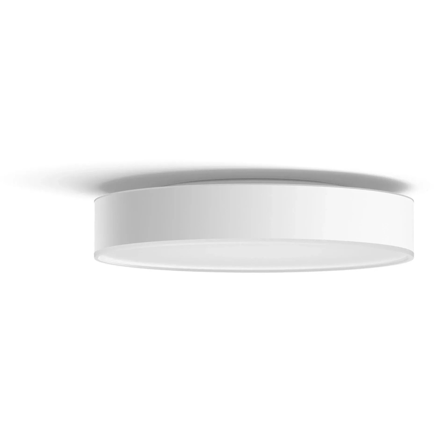 Weiße Philips Hue Deckenleuchte Devere M mit Dimmer für stimmungsvolles Licht.