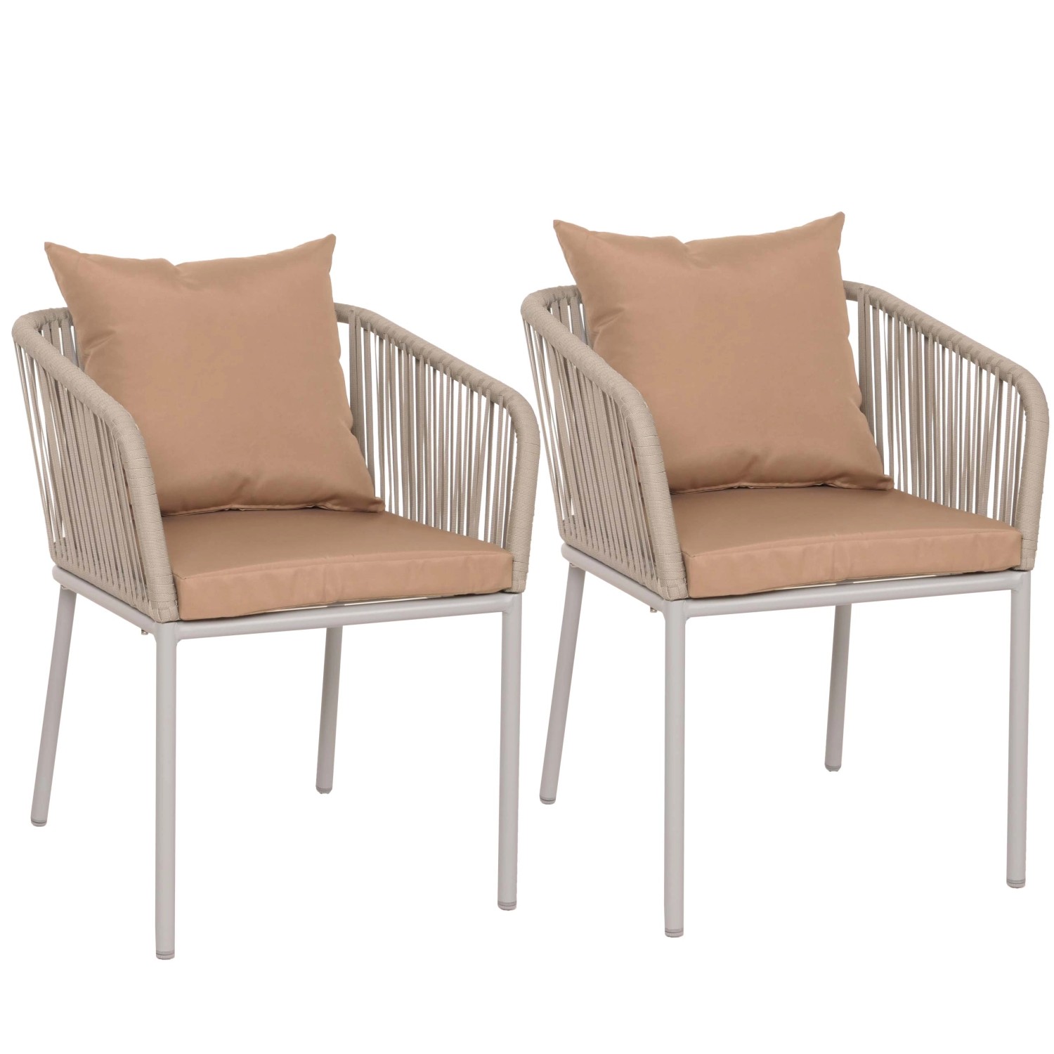 PROREGAL Gartenstuhl 2er-Set 75x55x55cm Sitzhöhe 48cm Wetterfest Aluminium günstig online kaufen