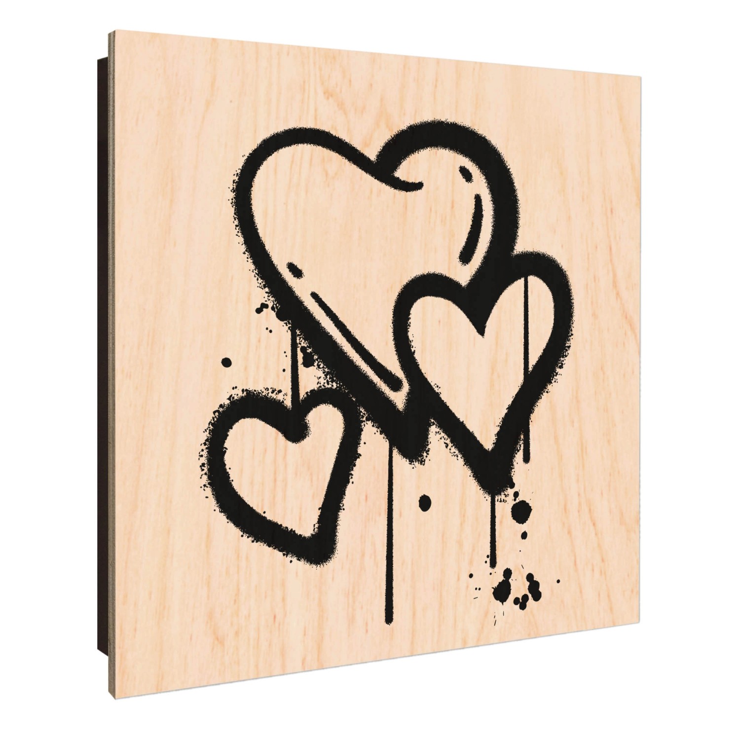 Banjado Großer Schlüsselkasten Holz 30x30cm Schwarz Scharnier Links 50 Hake günstig online kaufen