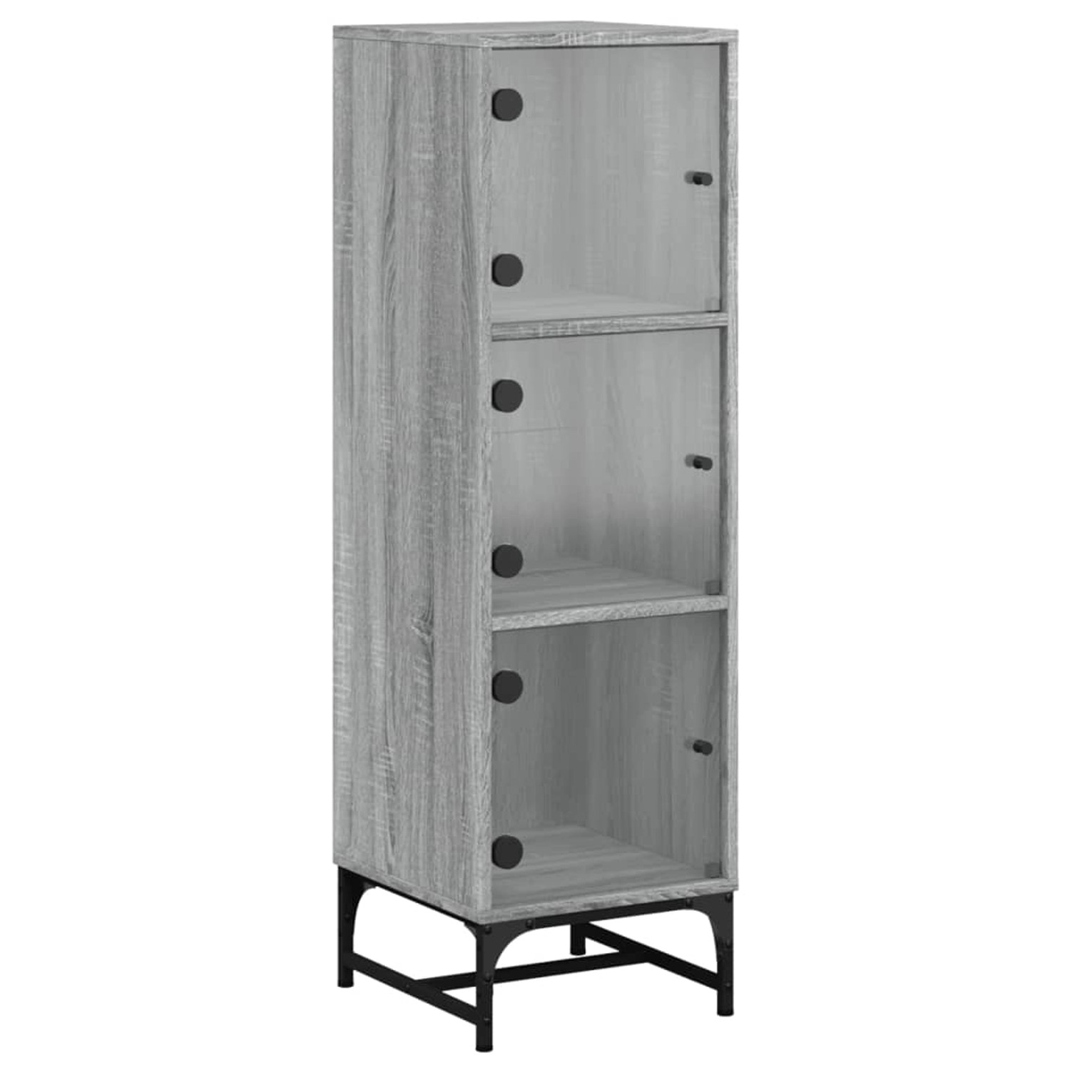 vidaXL Highboard mit Glastüren Grau Sonoma 35x37x120 cm 836565