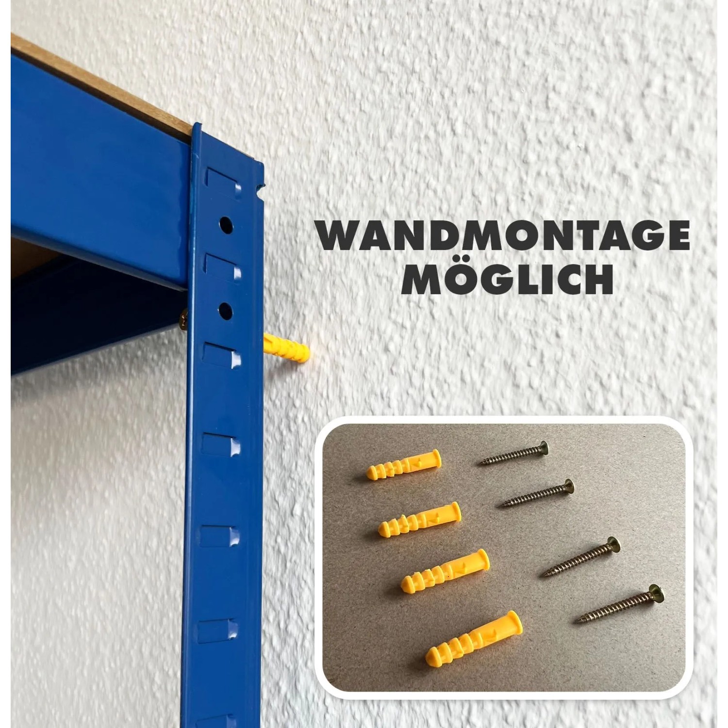 KARAT Schwerlastregal Lakota 2er Set Traglast bis 875 kg Blau 200 x 100 x 50 cm_6