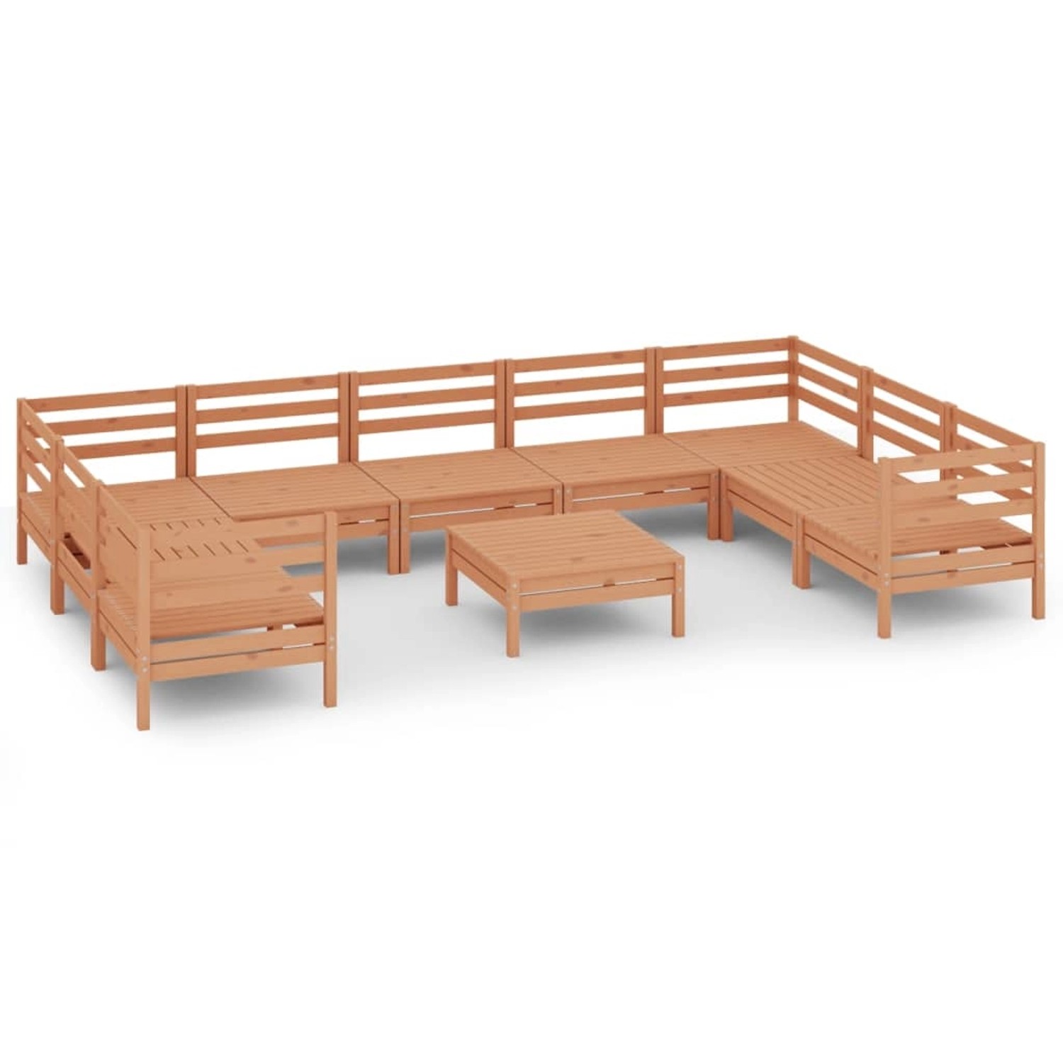 10-tlg. Garten-lounge-set Honigbraun Massivholz Kiefer günstig online kaufen