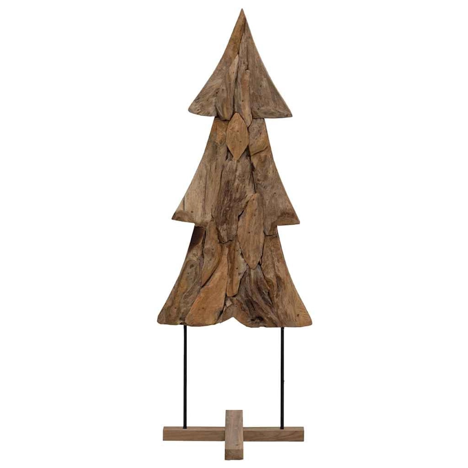 vidaXL Weihnachtsbaum mit Ständer Braun 90 cm Massivholz Teak 42017930