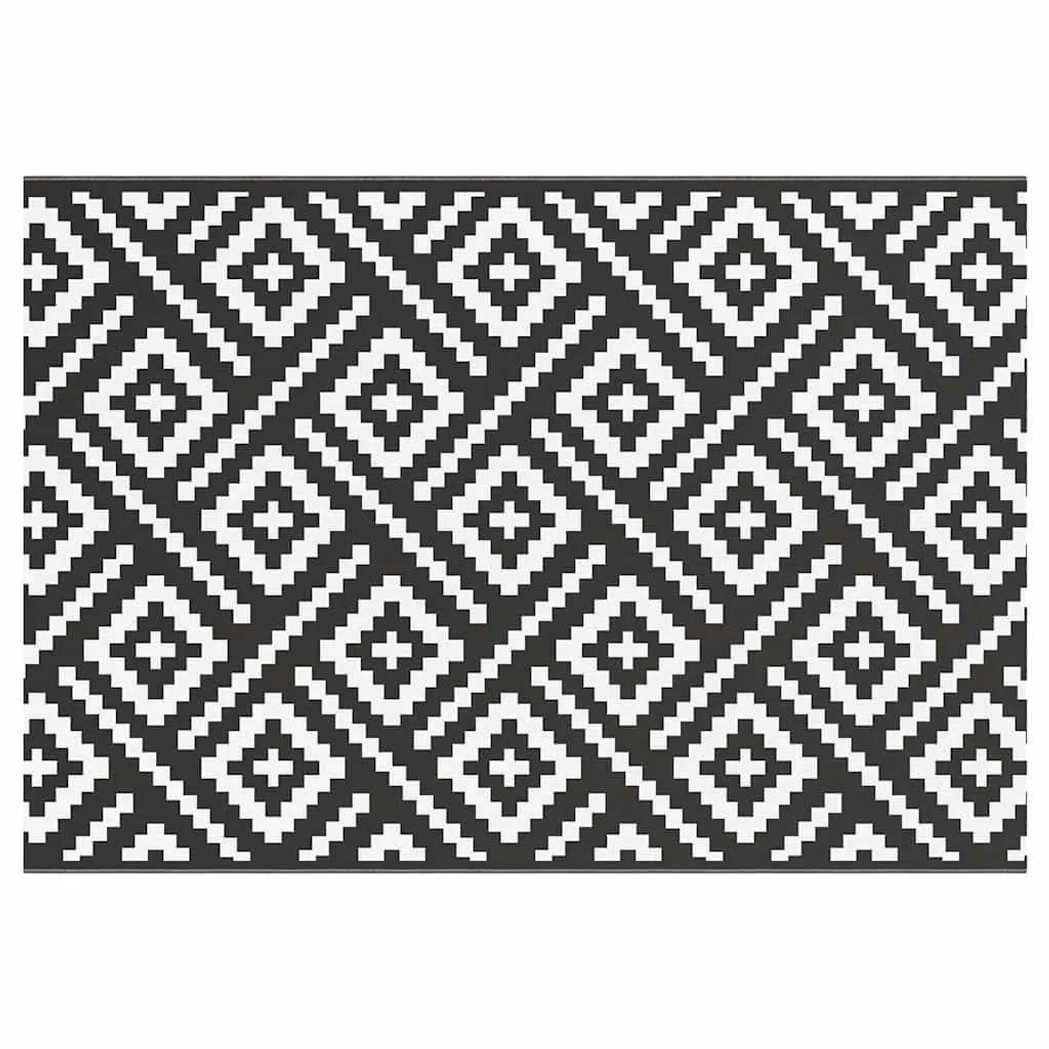 vidaXL Outdoor-Teppich ARAKIL Weiß und Schwarz 160x230 cm PP 368573