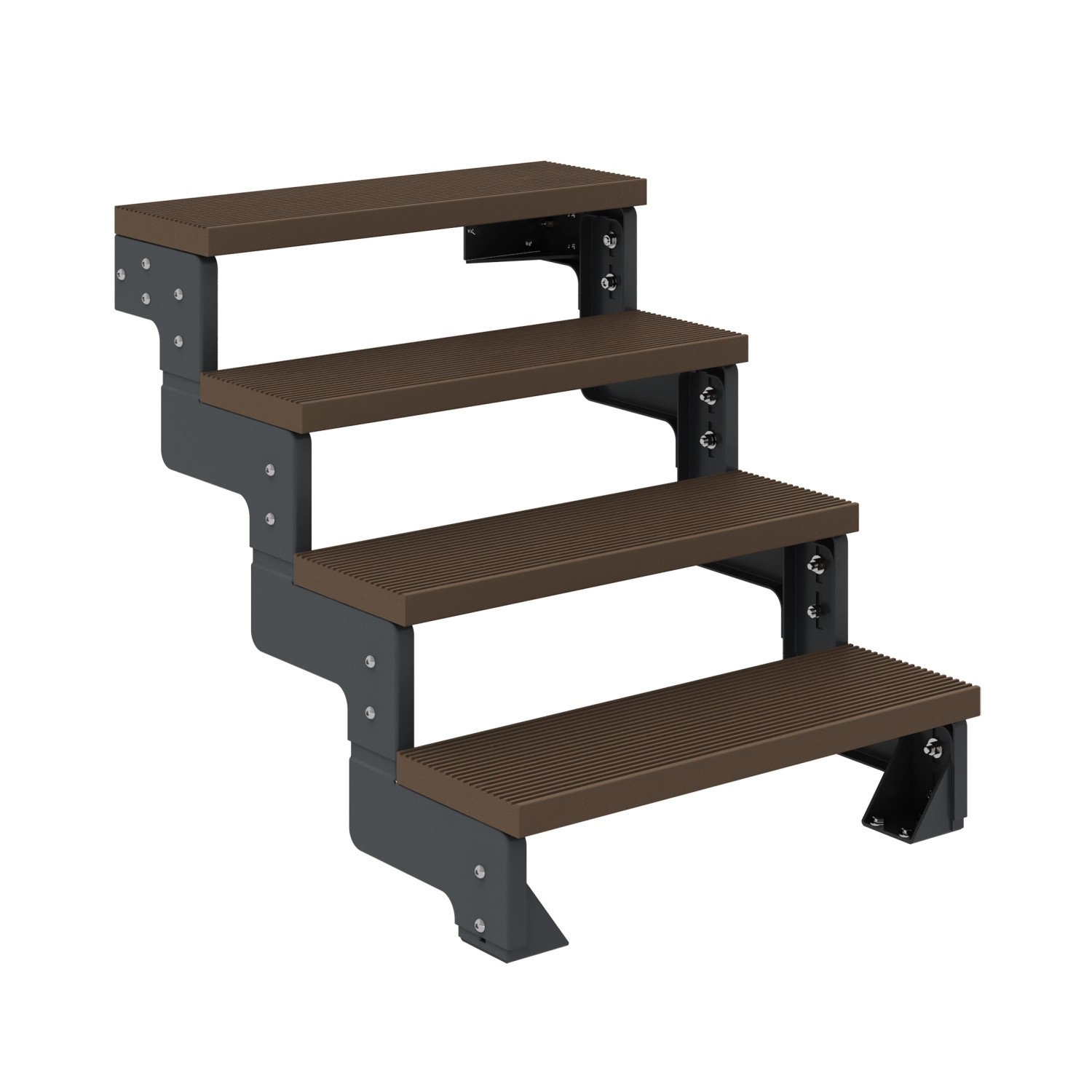 Dolle Außentreppe Gardentop Anthrazit 4 Stufen 80 cm Braun Ohne Geländer günstig online kaufen