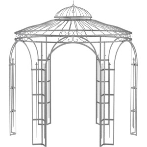 Eleo Pavillon Milano, 300 cm x Ø 290 cm, feuerverzinkt, aus Metall. Gartenpavillon mit Rankhilfe.